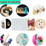 Alphabet Resin Silicone Casting Molds Kits DIY Molds Set with Letter Number Resin Molds, Tools, Metal Accessories and Dried Pressed Flowers for DIY ZYNA