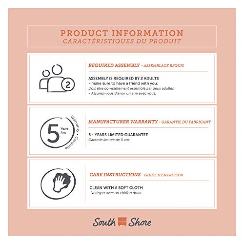 South Shore Vito Bookcase Headboard, Queen, Pure White South Shore