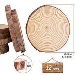 Lemonfilter Natural Wood Slices 12 Pcs 5.1-5.5 Inches Craft Wood Kit Wooden Circles Unfinished Log Wooden Rounds for Arts Crafts Wedding Christmas Lemonfilter