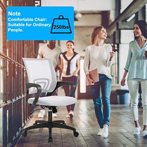 Home Office Chair Ergonomic Desk Chair Mesh Computer Chair with Lumbar Support Armrest Executive Rolling Swivel Adjustable Mid Back Task Chair for - WoodArtSupply