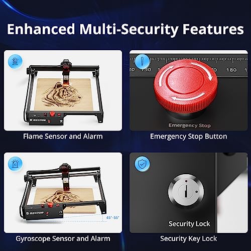 Mecpow X3 Laser Engraver, 60W Laser Cutter, 5W Output Laser Engraving Cutting Machine, Laser Engraver for Wood and Metal, Engraving Machine with
