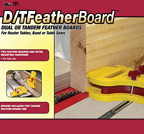 Milescraft 1407 D/T Feather Board – Universal Dual or Tandem Feather Boards for Woodworking on Table Saws, Router Tables and Band Saws Milescraft