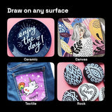 ARTISTRO Paint Pens for Rock Painting, Stone, Ceramic, Glass, Wood, Tire, Fabric, Metal, Canvas. Set of 12 Markers for Acrylic Painting, Water-based, ARTISTRO