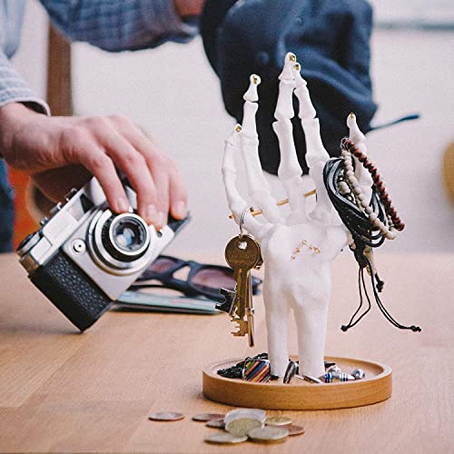 Suck UK Skeleton Hand Ring Holder & Jewelry Stand Earring Organizer & Necklace Holder For Gothic Decor Halloween Decorations & Bedroom Accessories Suck UK