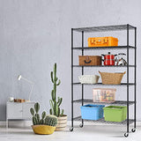 HCY 6-Tier Storage Shelf Heavy Duty Shelving Unit NSF Height Adjustable Metal Rack with Wheels for Laundry Bathroom Kitchen Garage Pantry HCY