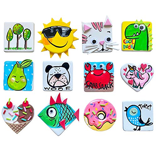 Hapinest DIY Mini Tile Fridge Magnet Arts and Crafts Kit Gifts for Kids Girls Boys Ages 8 9 10 11 12 13 Teen Years and Up Hapinest