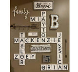 ilauke Scrabble Tiles for Crafts & 5x5 Blank Wood Square, Perfect for Wall Decor, Farmhouse Style, Scrabble Pieces, Wooden Letters (26 Large Scrabble ilauke