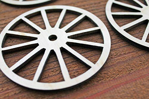 Vintage Cut Wagon Wheel Unfinished Wood Laser Cut Out Cutout Shape Crafts Sign DIY Ready to Paint or Stain - WoodArtSupply