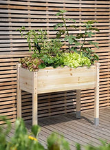 MIXC Wooden Raised Garden Bed with Legs, 48”L X 24”W, Elevated Reinforced Large Planter Box for Vegetable Flower Herb Outdoors - Beam and Column MIXC