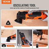 VEVOR Multitool Oscillating Tool Corded 2.5 Amp, Oscillating Saw Tool with LED Light, 6 Variable Speeds, 3.1° Oscillating Angle, 11000-22000 OPM, VEVOR