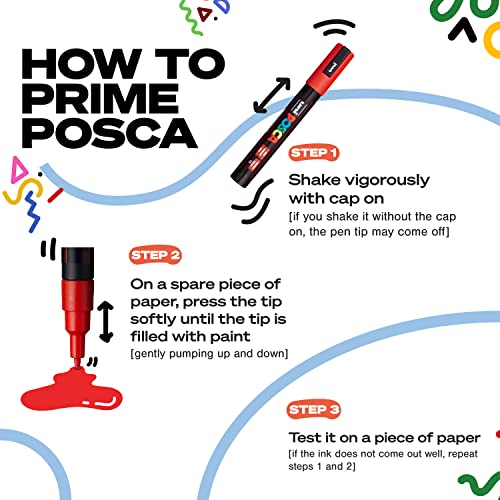 Uni Posca Cool Tones Acrylic Paint Marker Set, 8-Count, Quick-Drying, Non-Toxic, Ideal for Graffiti, Fine Art, DIY Projects, and More Uni Posca