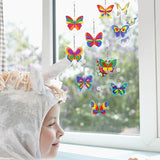 Winlyn 27 Sets Butterfly Suncatchers Ornaments Decorations DIY Window Paint Art Suncatchers Butterfly Suncatchers Painting Craft Kits for Kids Winlyn