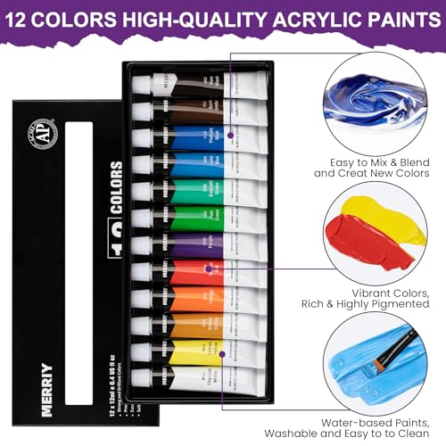 MERRIY Paint Set for Kids,25-Piece Painting Supplies Kit with