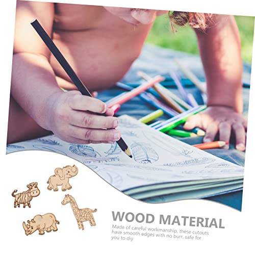 SEWACC 40pcs Paint Wooden Unfinished Embellishment Decoration Home Decor Wood Hanging Animal Shaped Confetti Slice Cutouts Accessories Shapes Forest SEWACC