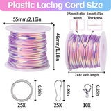 Candygirl Lanyard String, 12 Rolls Gimp String Plastic Lacing Cord Elastic String for Bracelet Keychains Boondoggle Making Kit DIY Craft Weaving Kit Candygirl