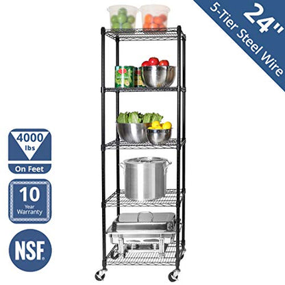 Seville Classics UltraDurable Heavy Duty NSF Solid Steel Wire Rack Storage Unit, Organizer for Garage, Warehouse, Office, Restaurant, Classroom, - WoodArtSupply