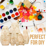 AEVVV Blank Nesting Dolls to Paint Set 7 pcs - Unpainted Russian Nesting Dolls Russian Officers - Unfinished Wooden Crafts to Make Your Own AEVVV