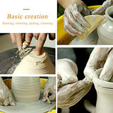 8 Pieces Wooden Pottery Sculpting Clay Cleaning Tool Set, Includes Clay Cutting, Modeling, Trimming Tools, for Beginner Level Pottery and Smoothing, Zlulary