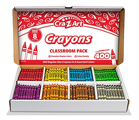 Cra-Z-art Crayon Bulk Class Pack 400ct 8 Assorted Colors Cra-Z-Art