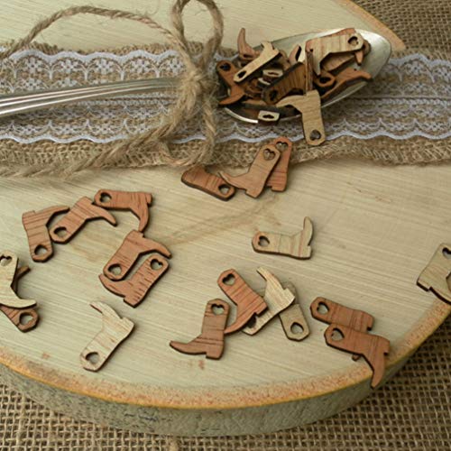 SUPVOX 100pcs Wood Cutouts for Wedding Cowboy Boots Miniature Crafts Decoration for Home Party Festival - WoodArtSupply