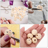 VOSAREA 50pcs Wooden Beads Smile Face Wood Beads Ball Wood Beads Spacer Beads with Hole for DIY Jewelry Bracelet Necklace Craft Making (18MM) VOSAREA