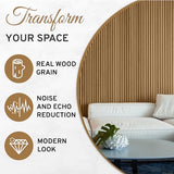 DOGBERRY 2 Pack Acoustic Wood Wall Panels, Decorative Soundproof Panels for Walls and Ceiling,n, 3D Slat Wood Wall Panels (94.49” x 25.4” Total DOGBERRY