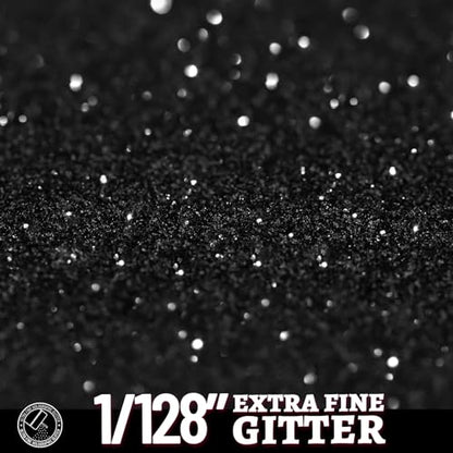 LEOBRO Black Glitter, Glitter, 150g/5.29oz Black Fine Glitter, Glitter for Crafts, Black Glitter Powder Craft Glitter Halloween Glitter, Extra Fine - WoodArtSupply