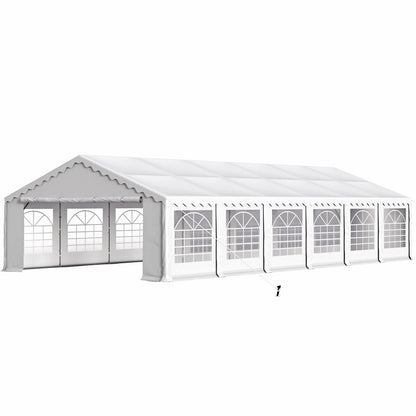 Sophia & William XXXLarge 20'x 40' Gazebo Party Tent White, Outdoor Wedding Event Camping Canopy Shade with 12 Removable Side Walls and Carry PE Bag, - WoodArtSupply