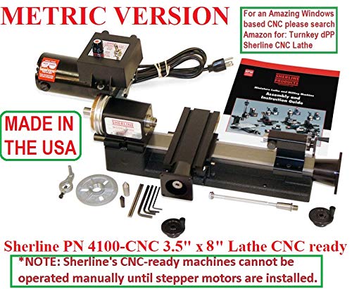 Sherline 4100-CNC 3.5" X 8" CNC Ready Lathe Metric (Intended for Computerized CNC.) Computerized Sherline CNC control (Windows OS)