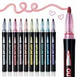 Mr. Pen- Double Line Outline Markers, 10 Colors, Shimmer Markers, Self-Outline Metallic Markers, Outline Pens, Craft Pens Mr. Pen