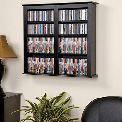 Prepac Double Wall Mounted Storage Cabinet, Black - WoodArtSupply