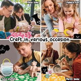 FosterToys Air Dry Clay Pottery Kit for Beginners | DIY Clay Kit for Adults, Sculpting Tools Set & Step-by-Step Guide, 12 Paints, Paintbrush, FosterToys