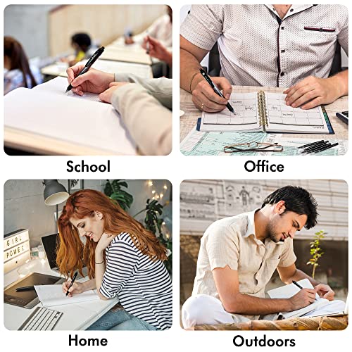 Retractable Gel Pen Refills, Shuttle Art 60 Pack Black Rollerball Gel Ink Pens Refills, Bulk Set, 0.7mm Fine Point for Writing Journaling Taking Shuttle Art