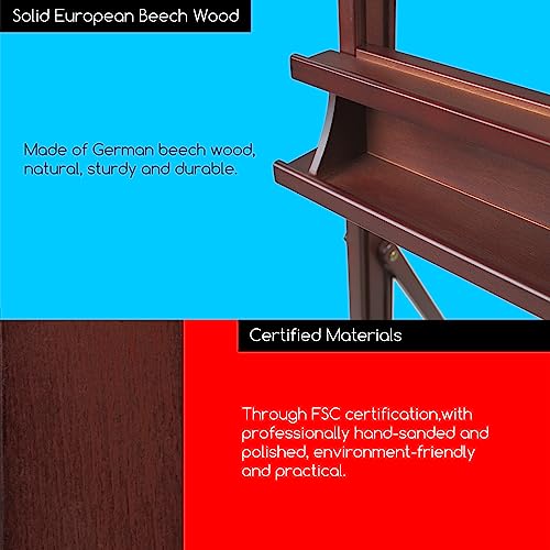 MEEDEN Large Studio Artist Easel, Holds Max Canvas 48", Solid Beech Wood H-Frame Easel with Large Storage Tray, Adjustable Art Paintng Easel, Studio MEEDEN