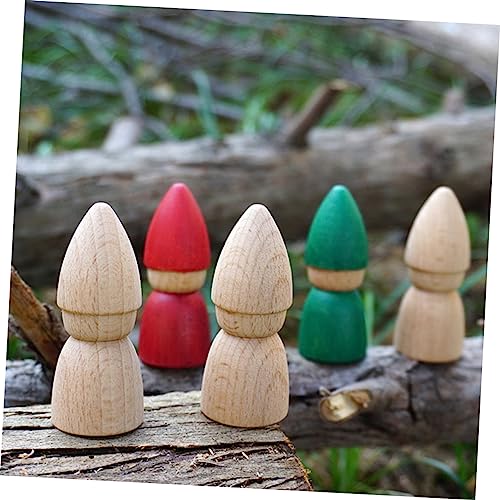 LABRIMP 8pcs Wooden Puppet Graffiti Peg Doll Wood Doll Bodies Family Member Wood Peg DIY Wooden Peg Doll Decorative Peg People Wood Peg Angel Puppet LABRIMP