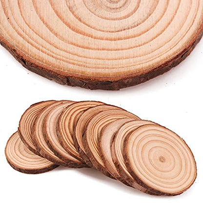 Coadura Unfinished Natural Wood Slices 30Pcs 2.4-2.8 Inch Round Wood Discs for Crafts Wood Christmas Ornaments,Wedding Centerpieces Paintings DIY - WoodArtSupply