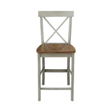 IC International Concepts International Concepts X-Back Counter Stool-24 Seat Height Stool, 24 Inches, Distressed Hickory/Stone IC International Concepts