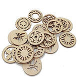 Healifty 20pcs Rustic Decor Wood Decor Scrapbook Embellishments Wooden Flower Craft Woodsy Decor Wooden Craft Supplies Wood Slices Wooden Healifty