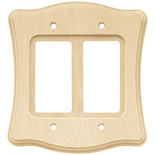 Franklin Brass 64630 Wood Scalloped Double Decorator Wall Plate / Switch Plate / Cover, Unfinished Franklin Brass