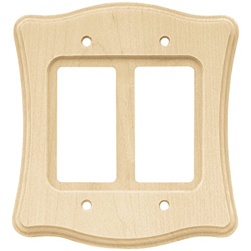 Franklin Brass 64630 Wood Scalloped Double Decorator Wall Plate / Switch Plate / Cover, Unfinished