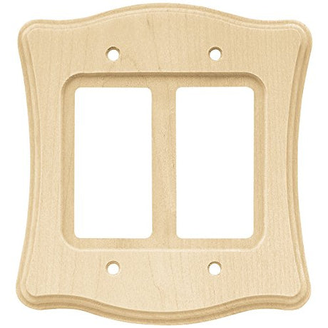 Franklin Brass 64630 Wood Scalloped Double Decorator Wall Plate / Switch Plate / Cover, Unfinished Franklin Brass
