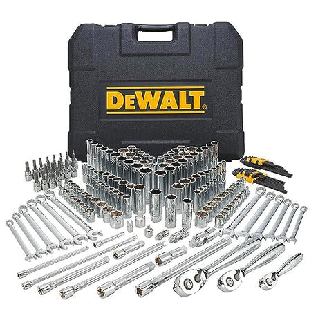 DEWALT Mechanics Tools Kit and Socket Set, 204-Piece, 1/4" & 3/8" & 1/2" Drive, MM/SAE (DWMT72165) DEWALT