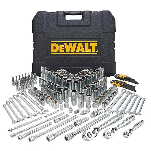 DEWALT Mechanics Tools Kit and Socket Set, 204-Piece, 1/4" & 3/8" & 1/2" Drive, MM/SAE (DWMT72165) - WoodArtSupply