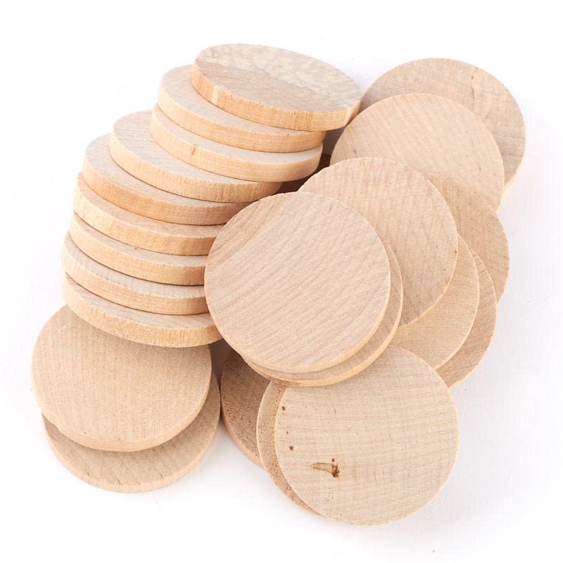 Factory Direct Craft Unfinished Wood Round Disc Cutouts - Package of 100 Blank Wooden Nickel Circles (Size -1-1/2" Diameter) Factory Direct Craft