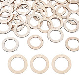 Craftdady 40pcs Unfinished Flat Round Wood Pendants 80mm Large Circle Linking Ring Charms for DIY Jewelry Crafts Home Ornaments Craftdady