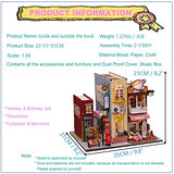 Roroom DIY Miniature and Furniture Dollhouse Kit,Mini 3D Wooden Doll House Craft Model with Dust Proof Cover and Music Movement,Creative Room Idea Roroom