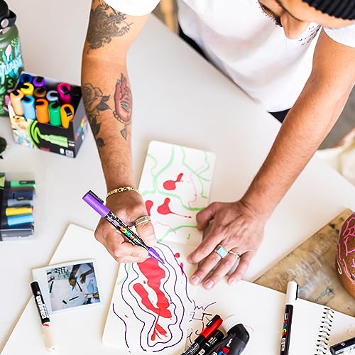 16 Posca Markers - Art Supplies for Rock Painting, Fabric Art, and More - Paint Pens for School and Crafts Posca