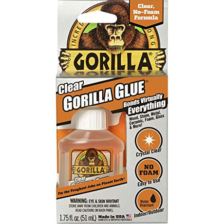 Gorilla Clear Glue, 1.75 ounce Bottle, Clear (Pack of 1) Gorilla