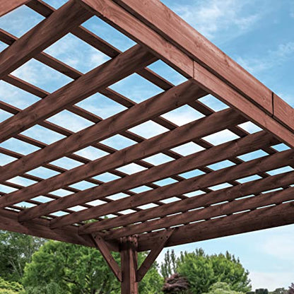 Backyard Discovery 14x10 Brockton All Cedar Pergola, Durable, Quality Supported Structure, Wind Resistant up to 100MPH, Rot Resistant, Electrical