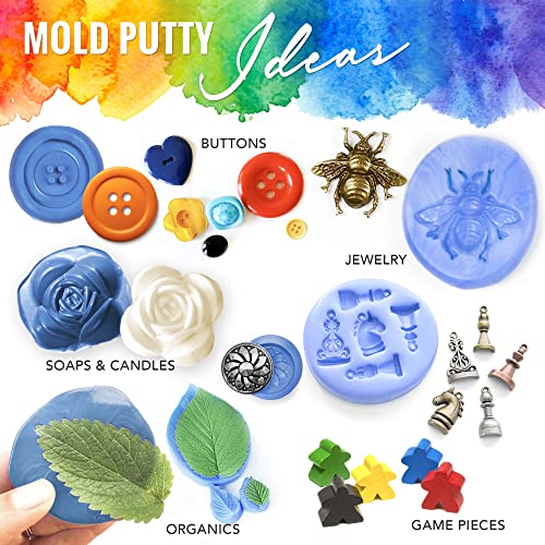 Mold Putty Silicone Mold Making Kit, Super Easy 1:1 Mix Mold Putty, 7/8 Lb (400 Grams), Makes Strong Reusable Silicone Molds Pixiss